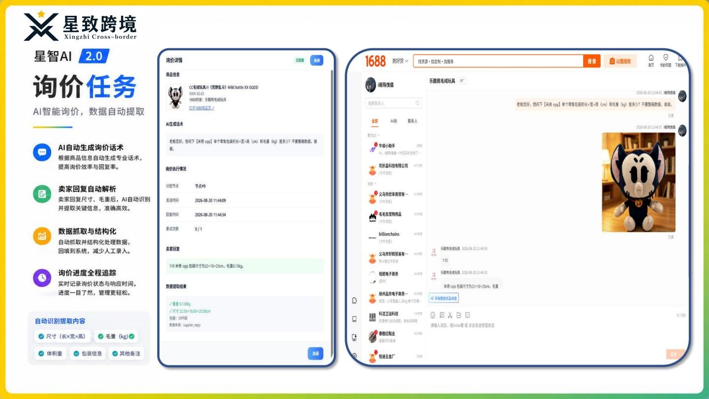 独家自动询价系统，AI自动向供应商发起询价